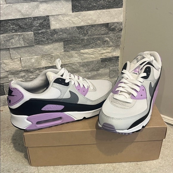 Nike Shoes - New!! Nike Air Max 90 women's white and purple sneakers